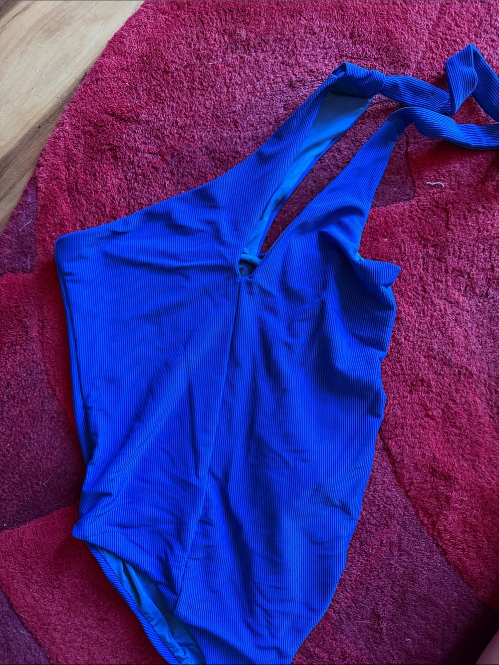 Beach Riot One-Shoulder Ribbed Swimsuit in Cobalt Blue
